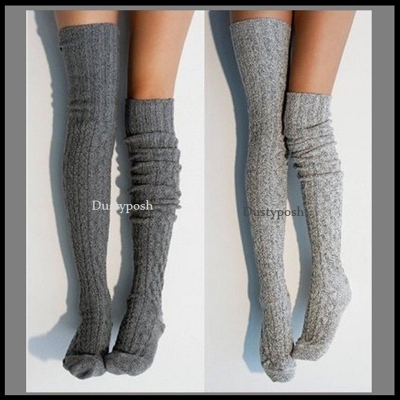 2 Peony & Moss Thigh High Boot Socks Over The Knee - Picture 2 of 4